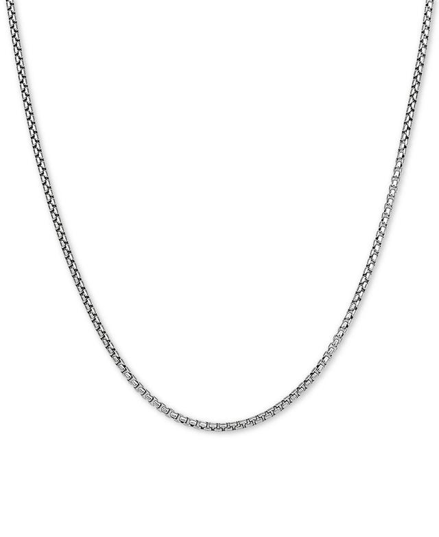 Rounded Box Link 20 Chain Necklace in Sterling Silver or 18k Gold-Plated Over Sterling Silver Product Image