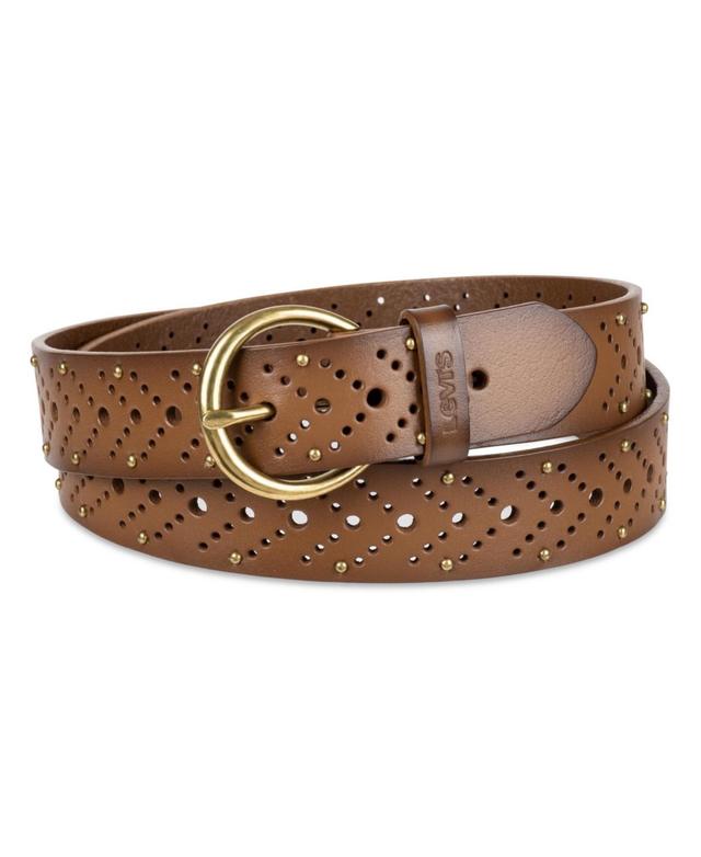 Levis Womens Studded Fully Adjustable Perforated Leather Belt Product Image