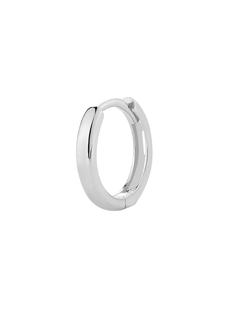 Mens 14K White Gold Huggie Earring Product Image