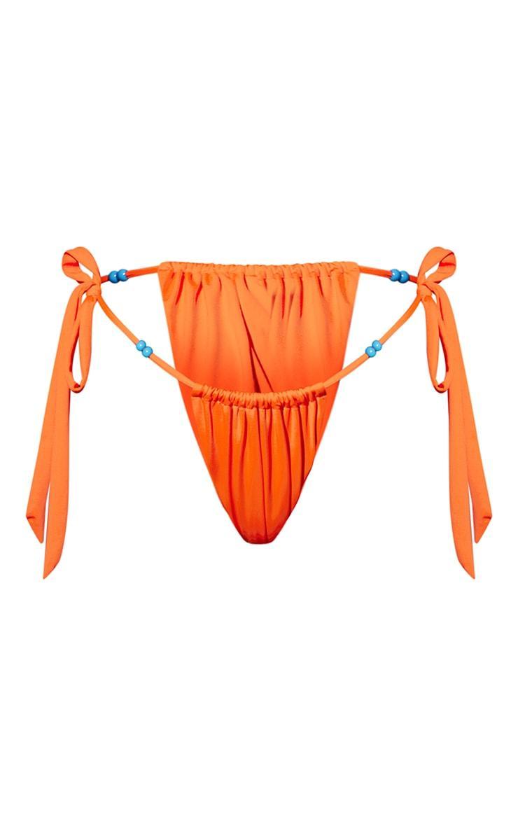 Orange Beaded Tie Side Bikini Bottoms Product Image