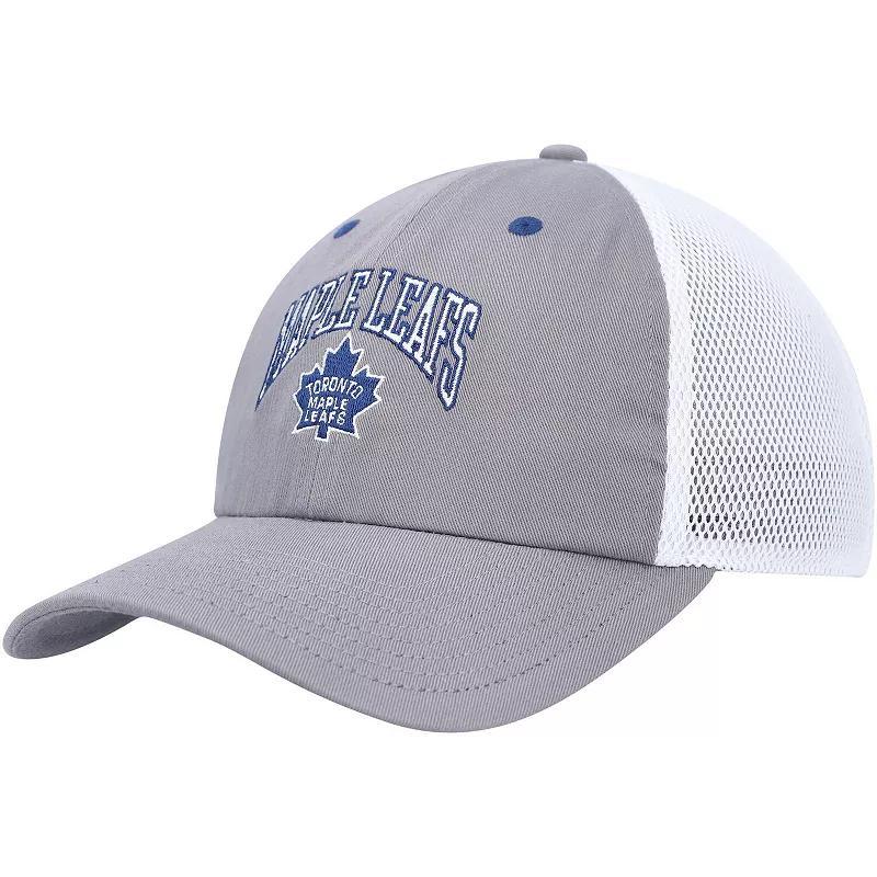 Mens adidas Gray/White Toronto Maple Leafs Tonal Slouch Trucker Adjustable Hat Product Image