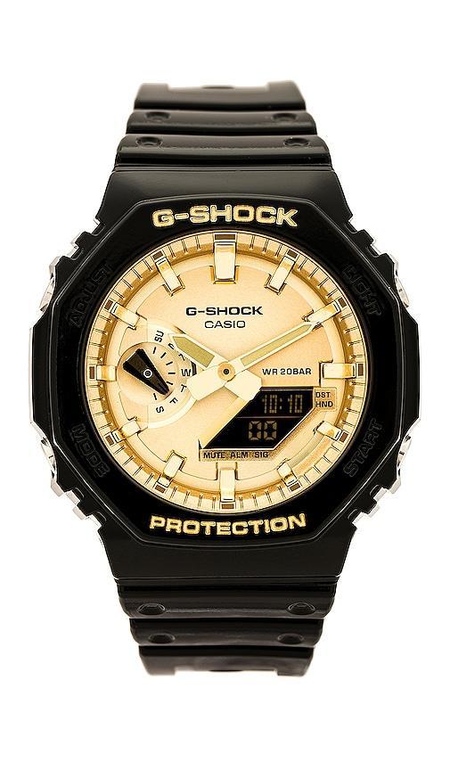 G-Shock Mens Digital Black  Gold Resin Strap Watch Product Image