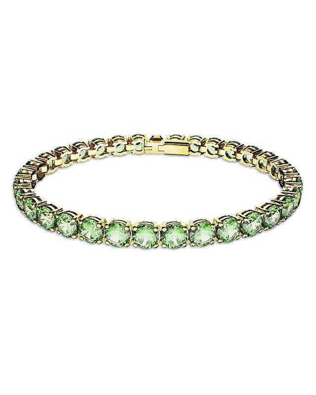 Swarovski Matrix Green Crystal Tennis Bracelet in Gold Tone Product Image