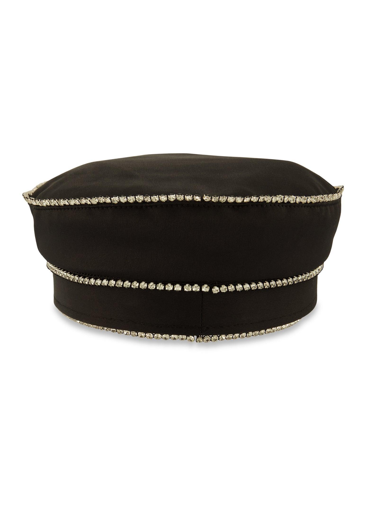 Rhinestone Trim Captain Hat Female Product Image