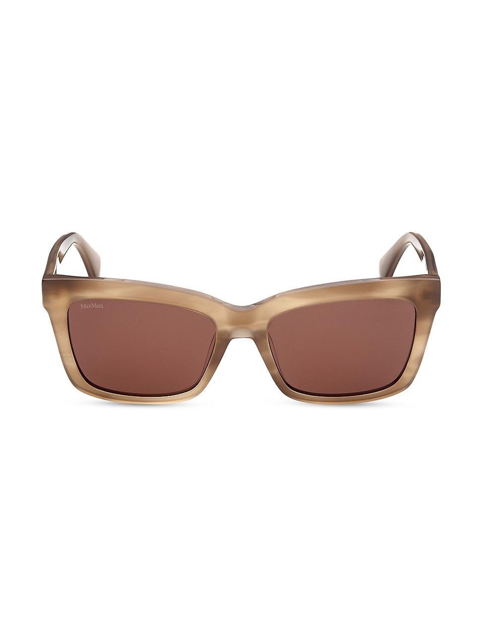 Womens 55MM Rectangular Sunglasses Product Image