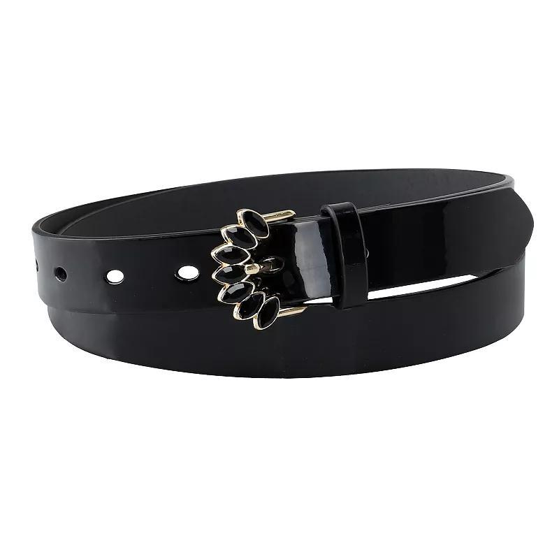 Womens LC Lauren Conrad Bejeweled Buckle Faux-Leather Harness Belt Product Image