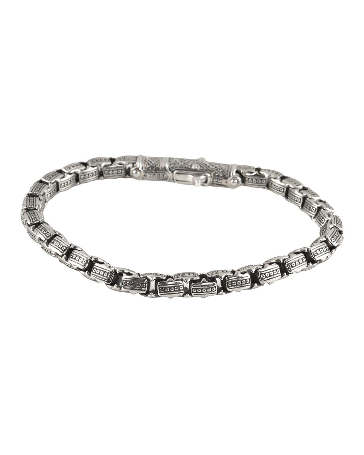 Mens Small Link Sterling Silver Bracelet Product Image