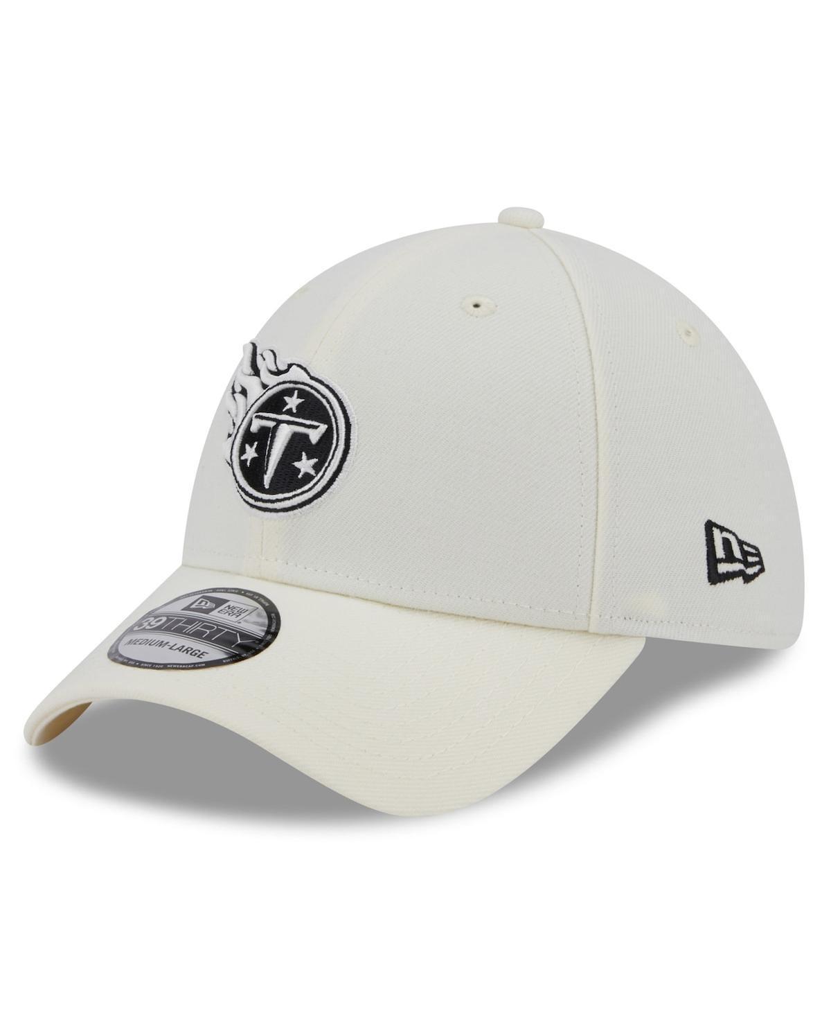 Mens New Era Cream Tennessee Titans Chrome Collection 39THIRTY Flex Hat Product Image