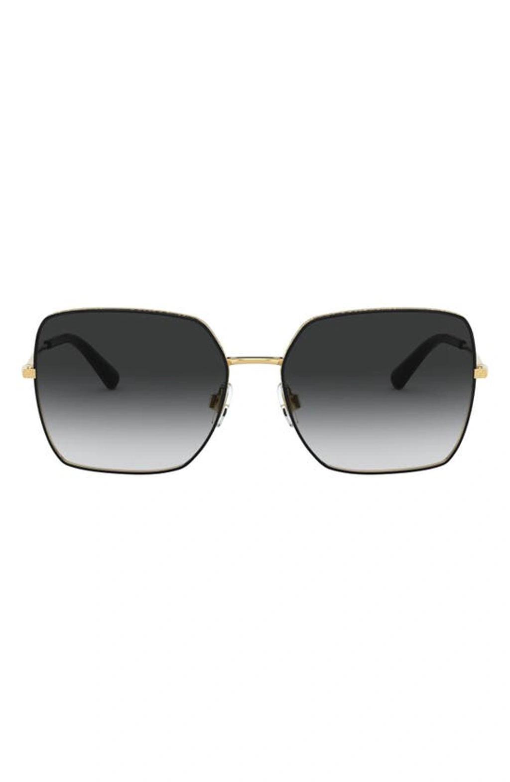 57mm Gradient Square Sunglasses In Gold Black Product Image