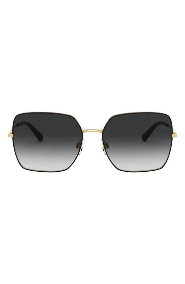 57mm Gradient Square Sunglasses In Gold Black Product Image