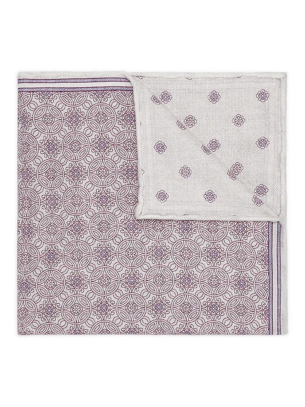 Men's Geometric-Print Silk Pocket Square Product Image