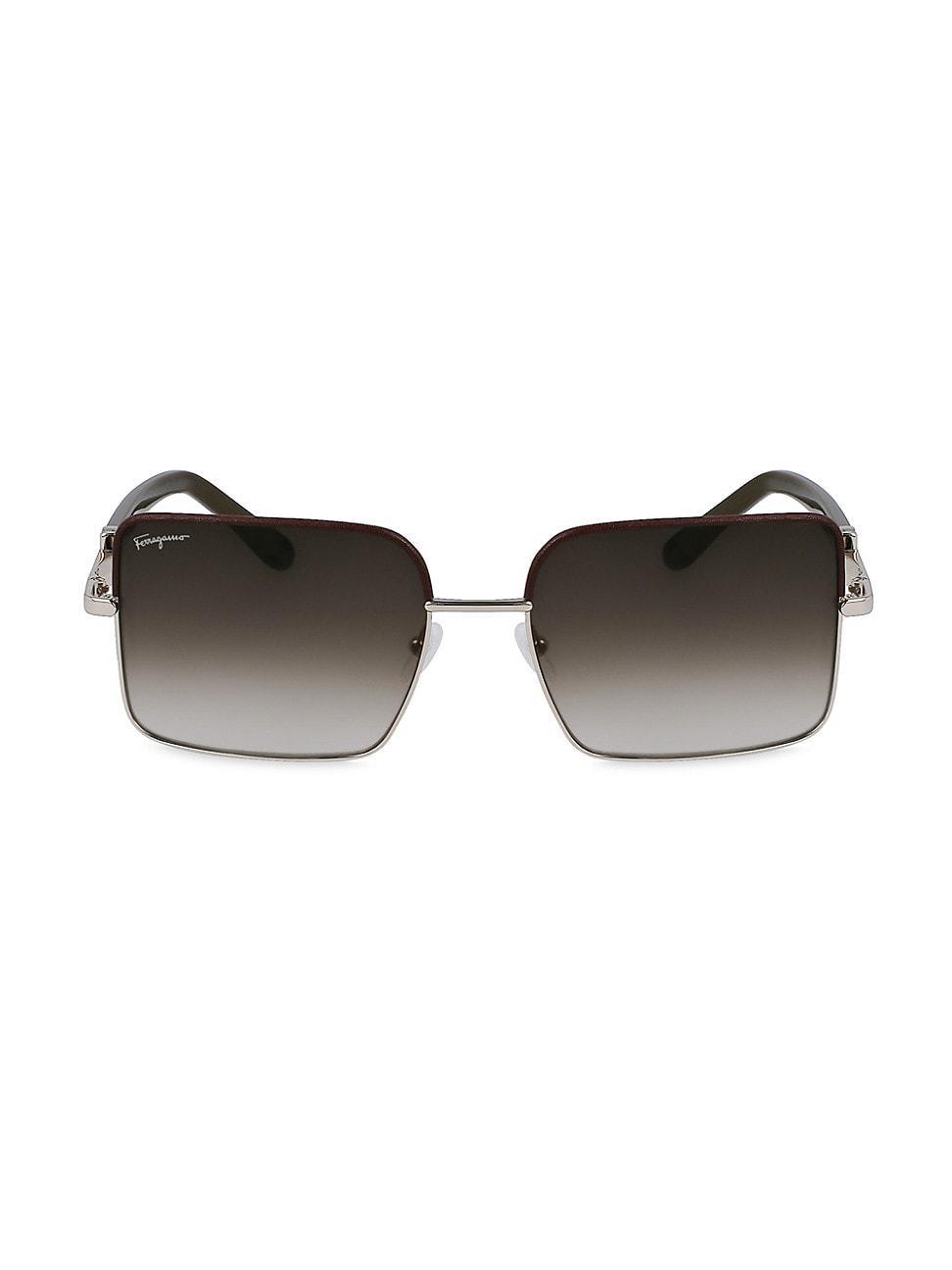 FERRAGAMO 60mm Gradient Rectangular Sunglasses Product Image