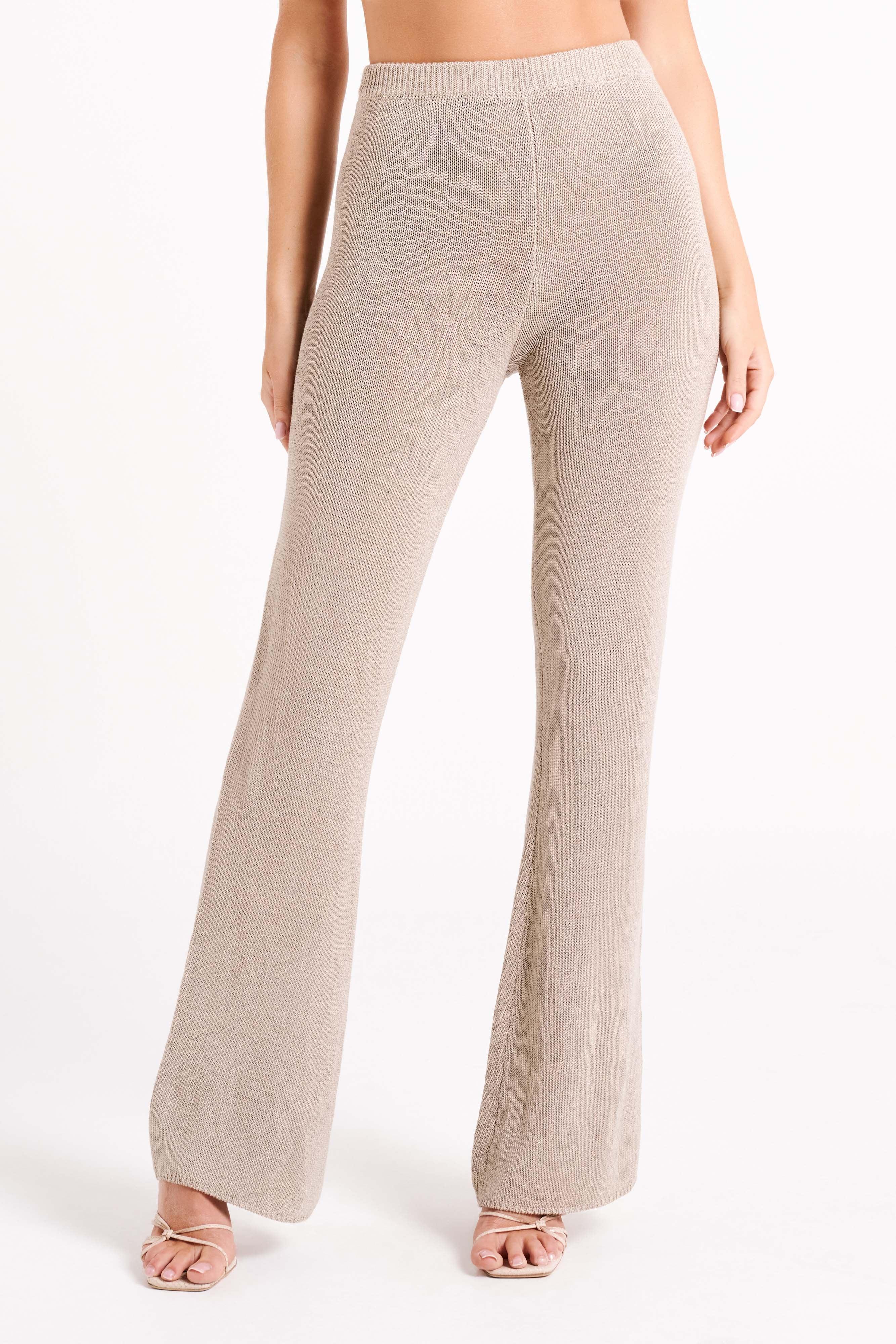 Carlota Knit Pants - Taupe Product Image