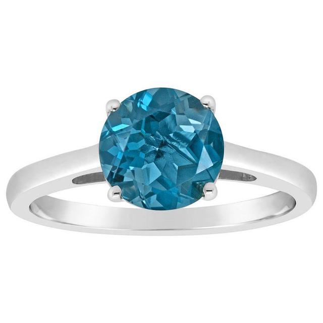 Alyson Layne 14k Gold Round London Blue Topaz Solitaire Ring, Womens Product Image