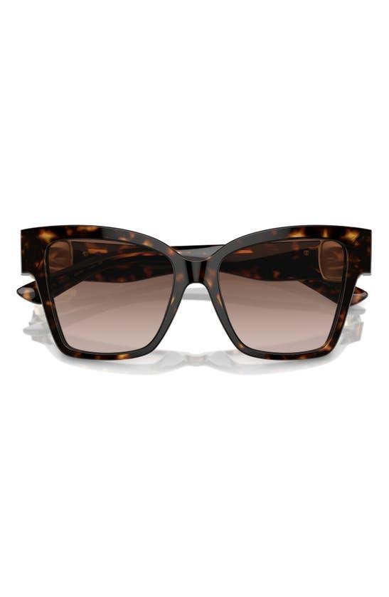 54mm Gradient Square Sunglasses In Havana Product Image