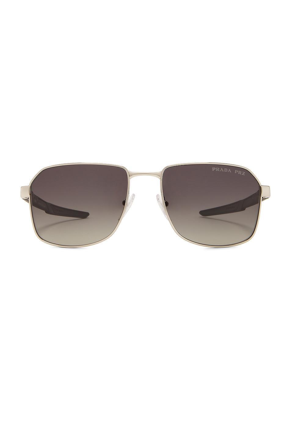 Prada Square Frame Polarized Sunglasses in Grey. Product Image