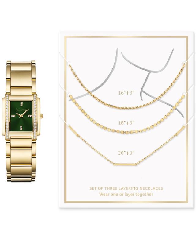 Jessica Carlyle Womens Gold Tone Watch & 3 Necklace Set Product Image