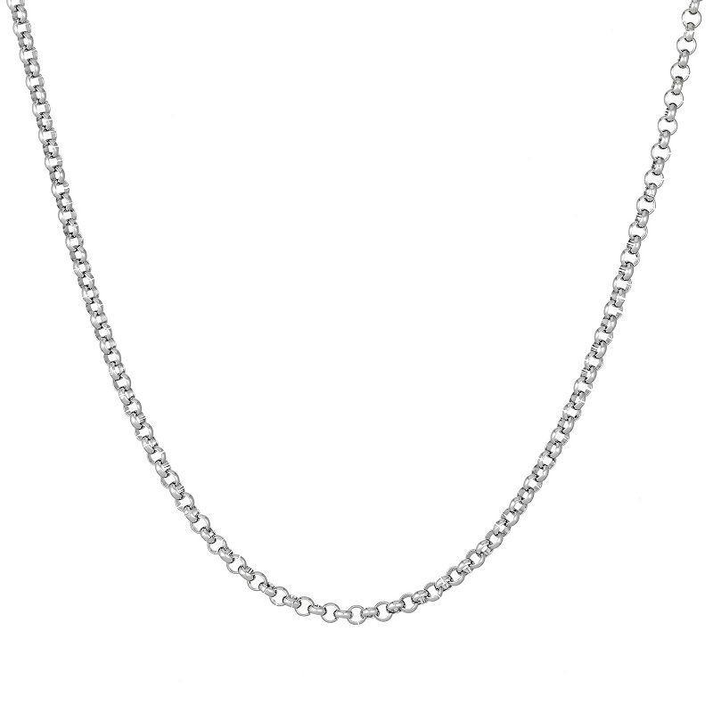 Mens LYNX Stainless Steel 3 mm Rolo Chain Necklace Product Image