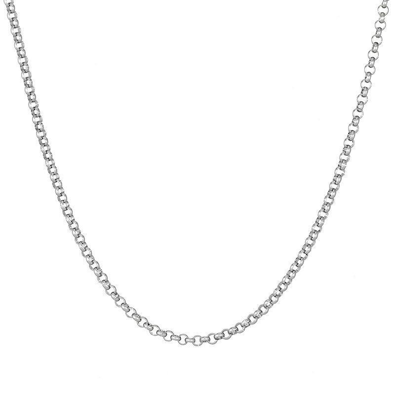 Mens LYNX Stainless Steel 3 mm Rolo Chain Necklace Product Image