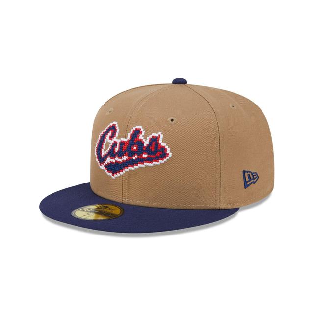 Chicago Cubs Classic 8-Bit Wordmark 59FIFTY Fitted Hat Male Product Image