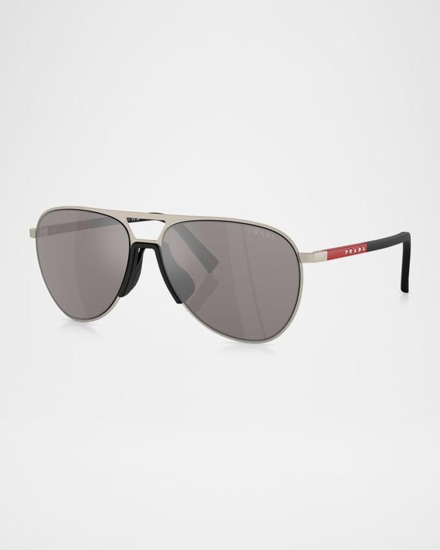 Men's PS 53ZS Metal Aviator Sunglasses Product Image