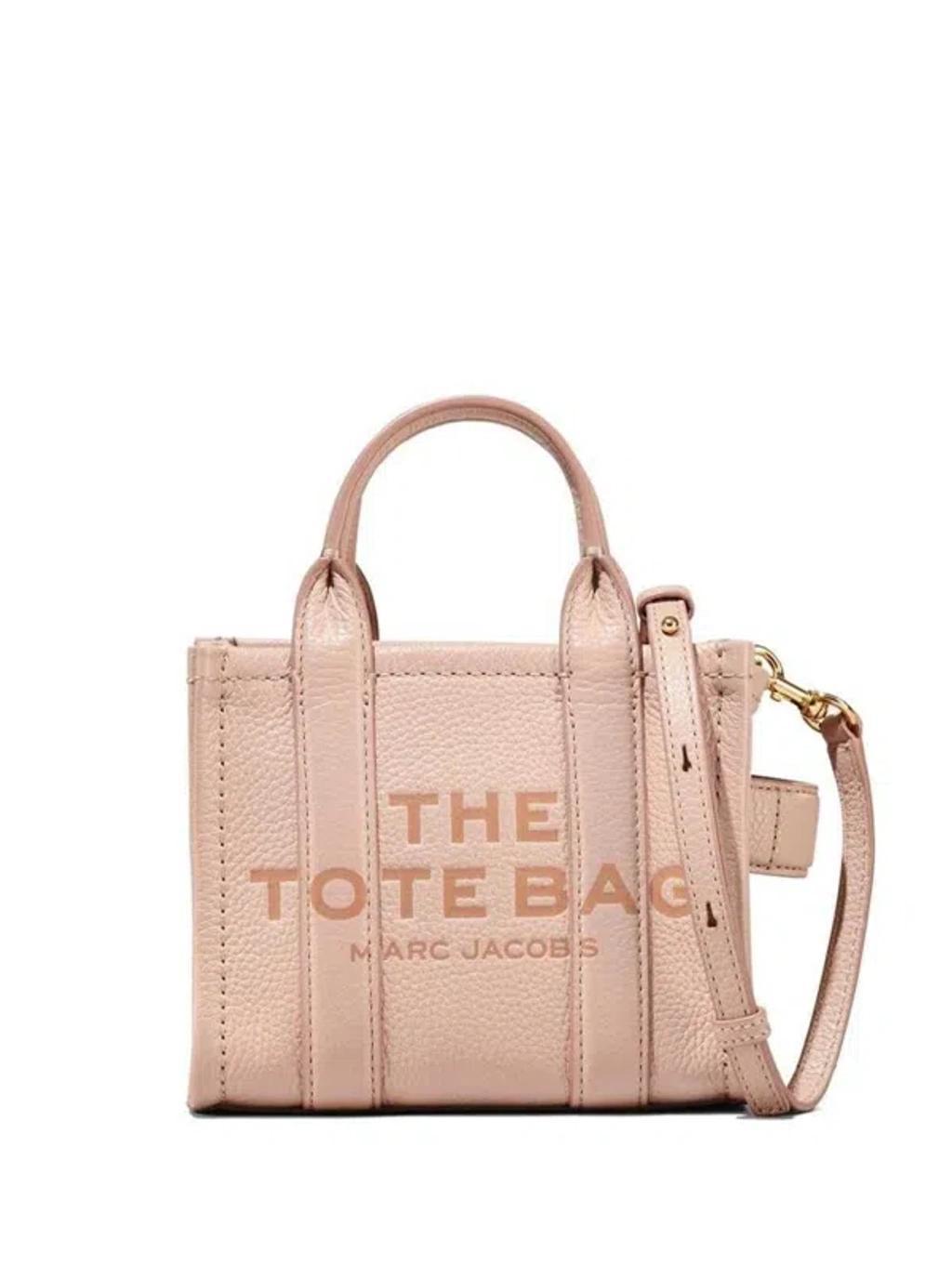 MARC JACOBS Womens Rose The Tote Micro Grained-leather Tote Bag In Pink Product Image