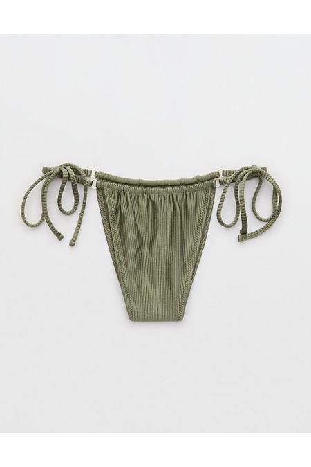 Aerie Shine Rib Cheekiest Strappy Bikini Bottom Women's Product Image