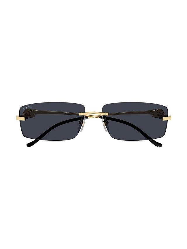 Mens Rimless Metal Rectangle Sunglasses Product Image