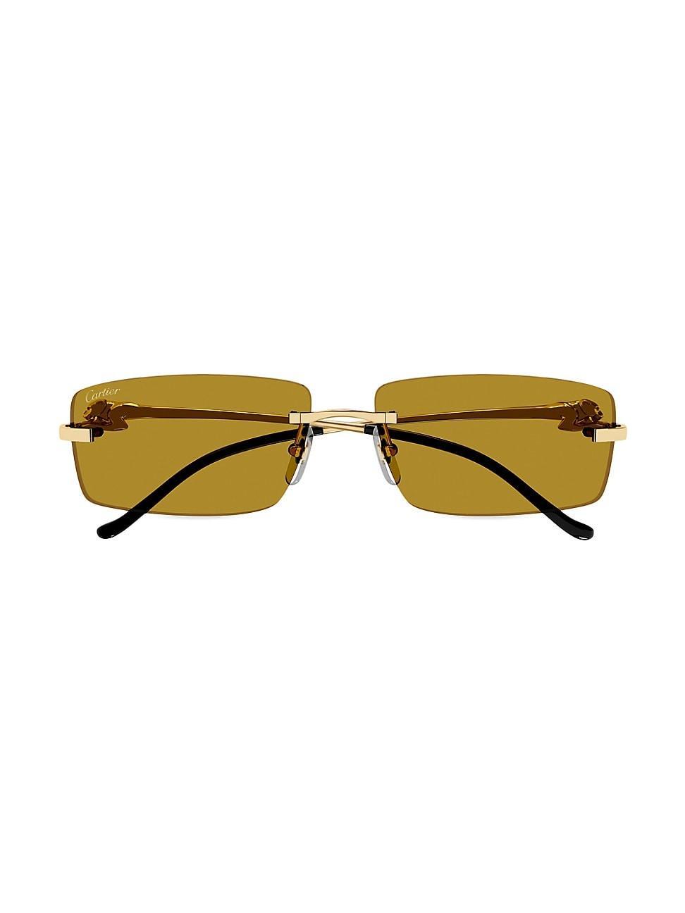 Mens Cartier Panthre Classic 58MM Rectangular Sunglasses Product Image