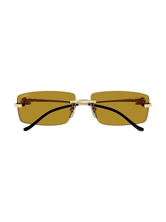 Mens Cartier Panthre Classic 58MM Rectangular Sunglasses Product Image