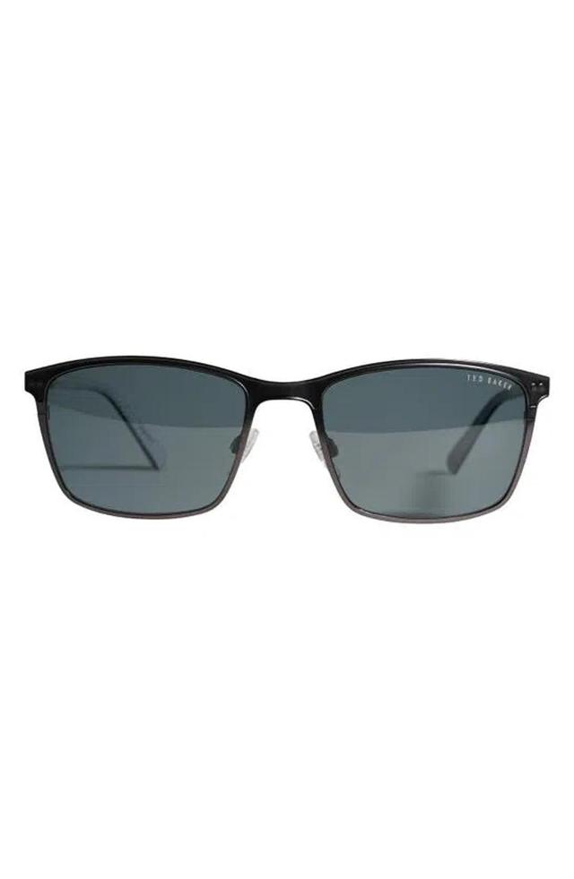 57mm Polarized Rectangle Sunglasses In Gunmetal Product Image