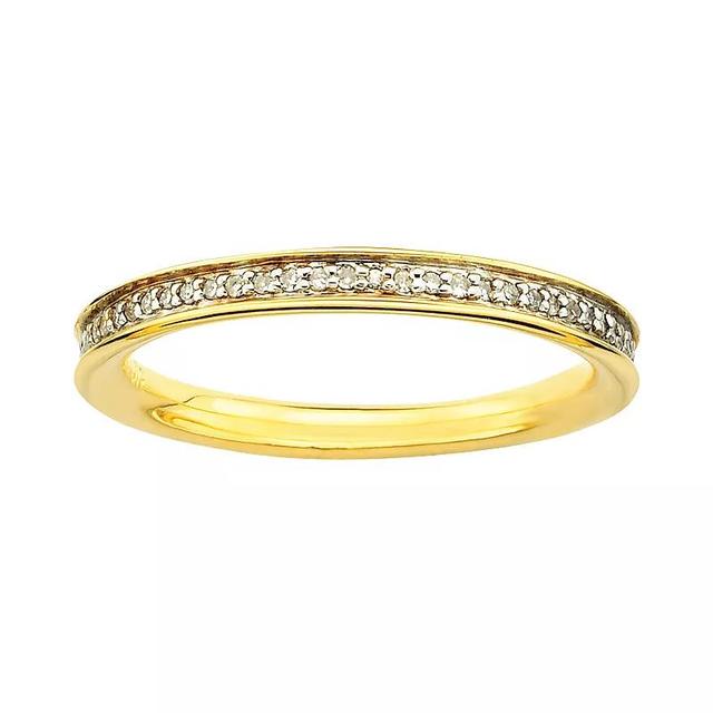 Stacks & Stones 18k Gold Over Silver 1/5-ct. T.W. Diamond Stack Ring, Womens Product Image