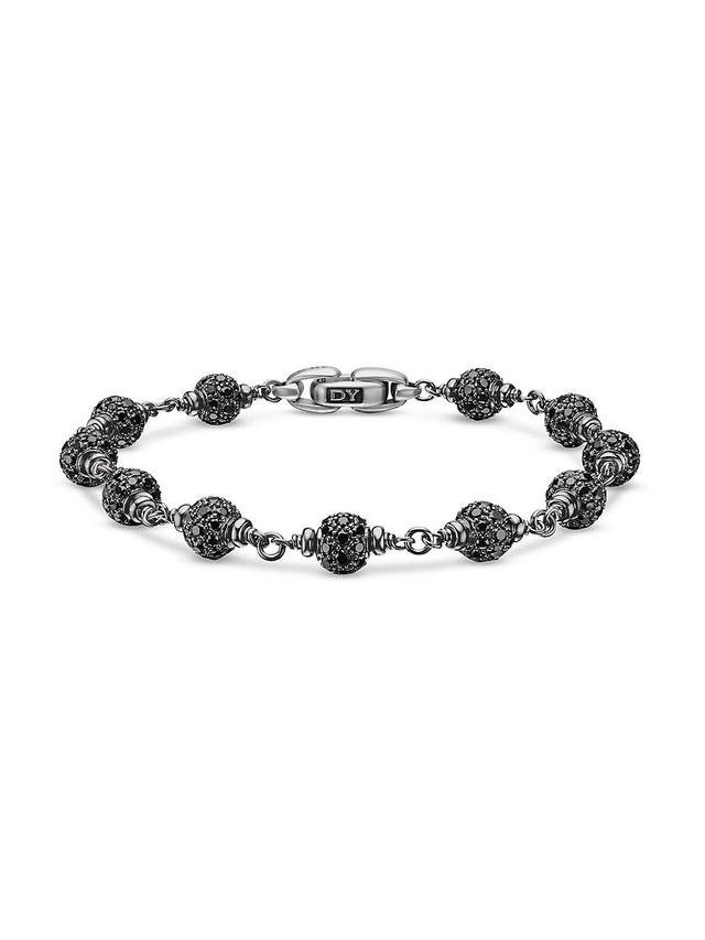 Mens Spiritual Beads Rosary Bracelet in Sterling Silver Product Image