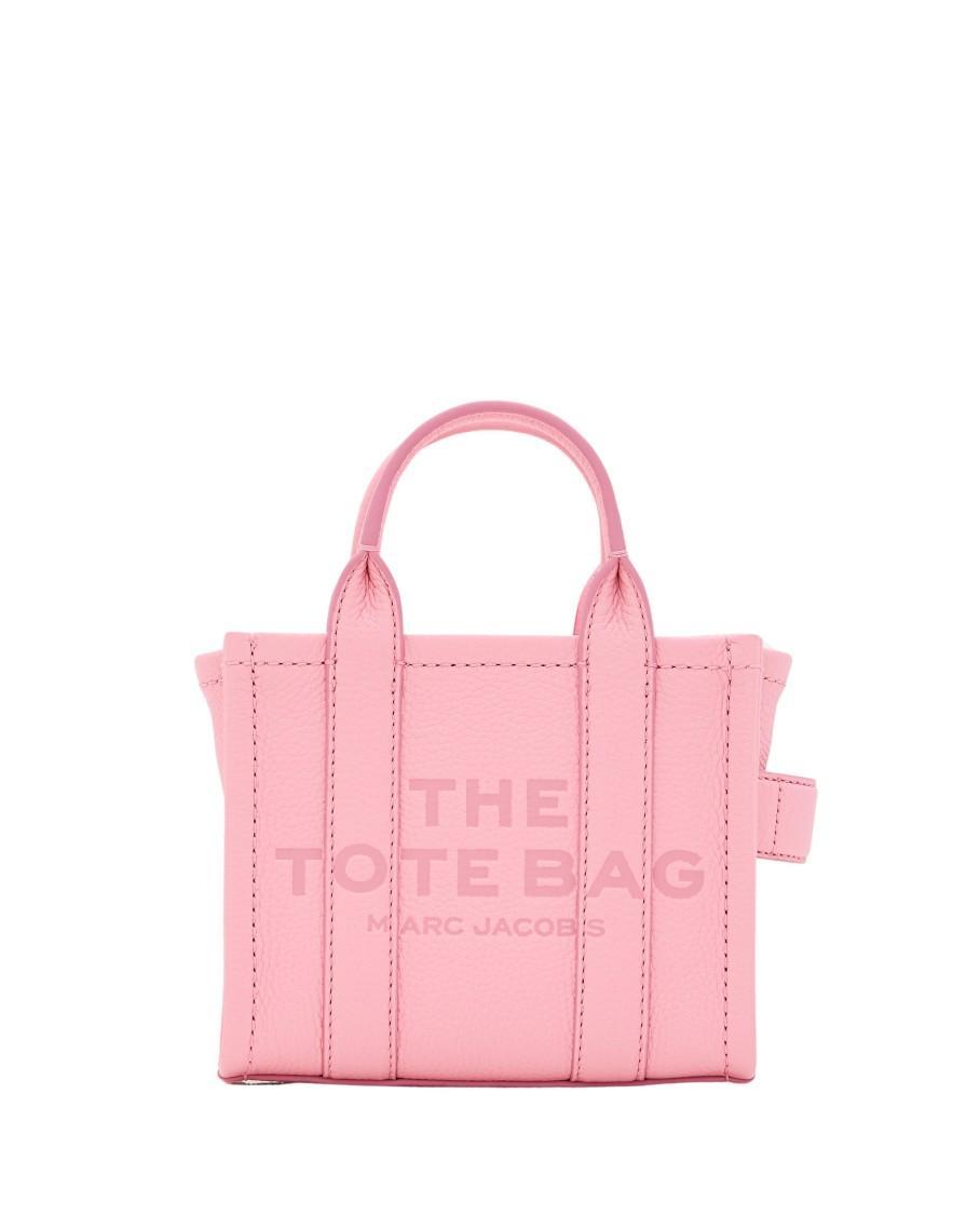 MARC JACOBS The Mini Leather Tote Bag In Rose Product Image