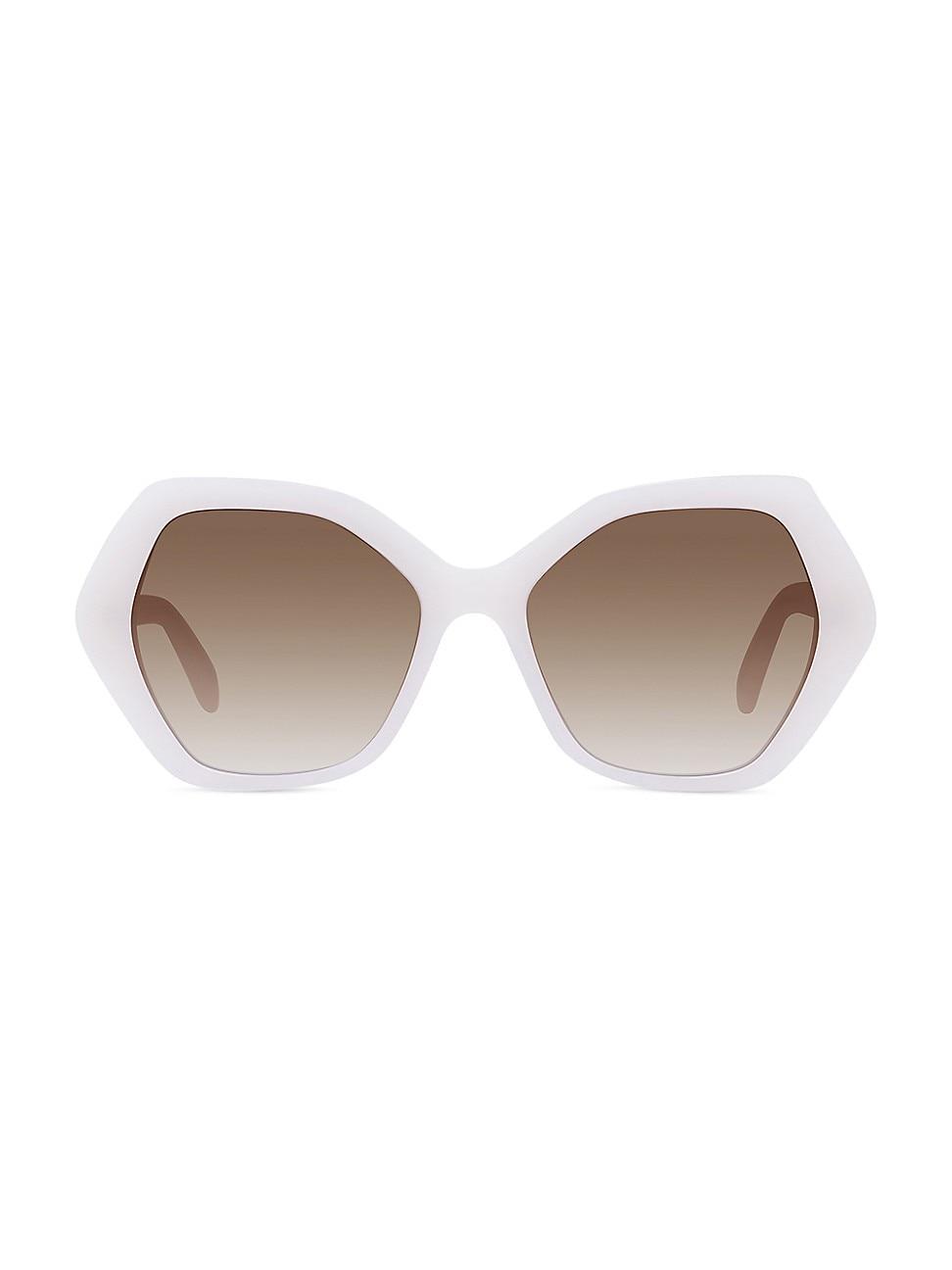 Womens 56MM Plastic Hexagonal Sunglasses Product Image