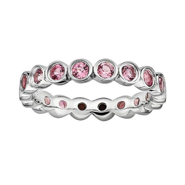 Stacks & Stones Sterling Silver Pink Tourmaline Eternity Stack Ring, Womens Product Image