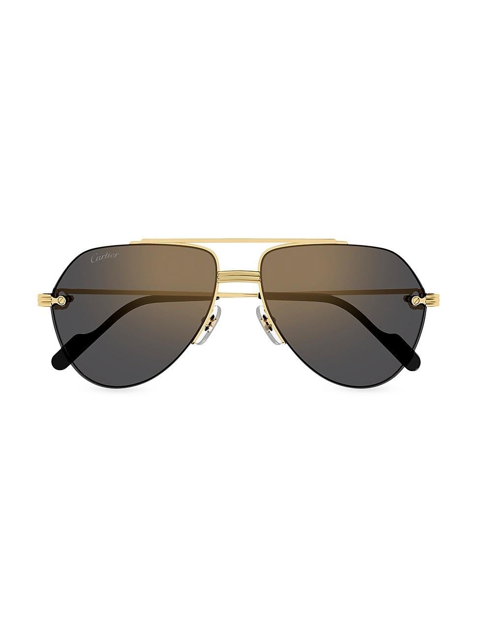 Mens Premire De Cartier 58MM Rimless Pilot Sunglasses Product Image