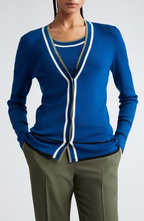 Akris punto Tipped Stretch Wool Cardigan Product Image