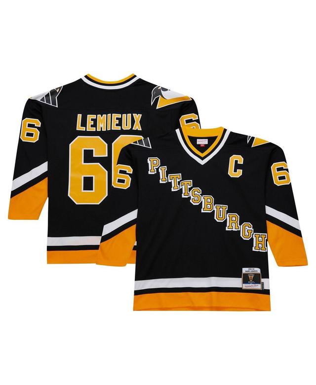 Mens Mitchell & Ness Mario Lemieux Pittsburgh Penguins 1992/93 Blue Line Player Jersey Product Image