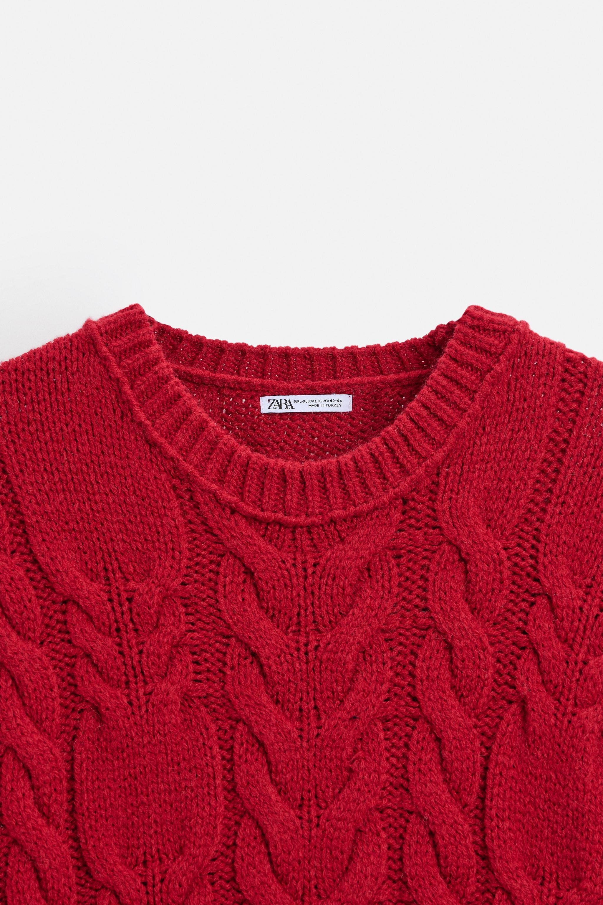 TEXTURED CABLE KNIT SWEATER Product Image