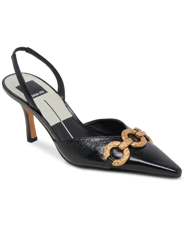 Dolce Vita Womens Haylee Chain-Trim Slingback Pumps Product Image