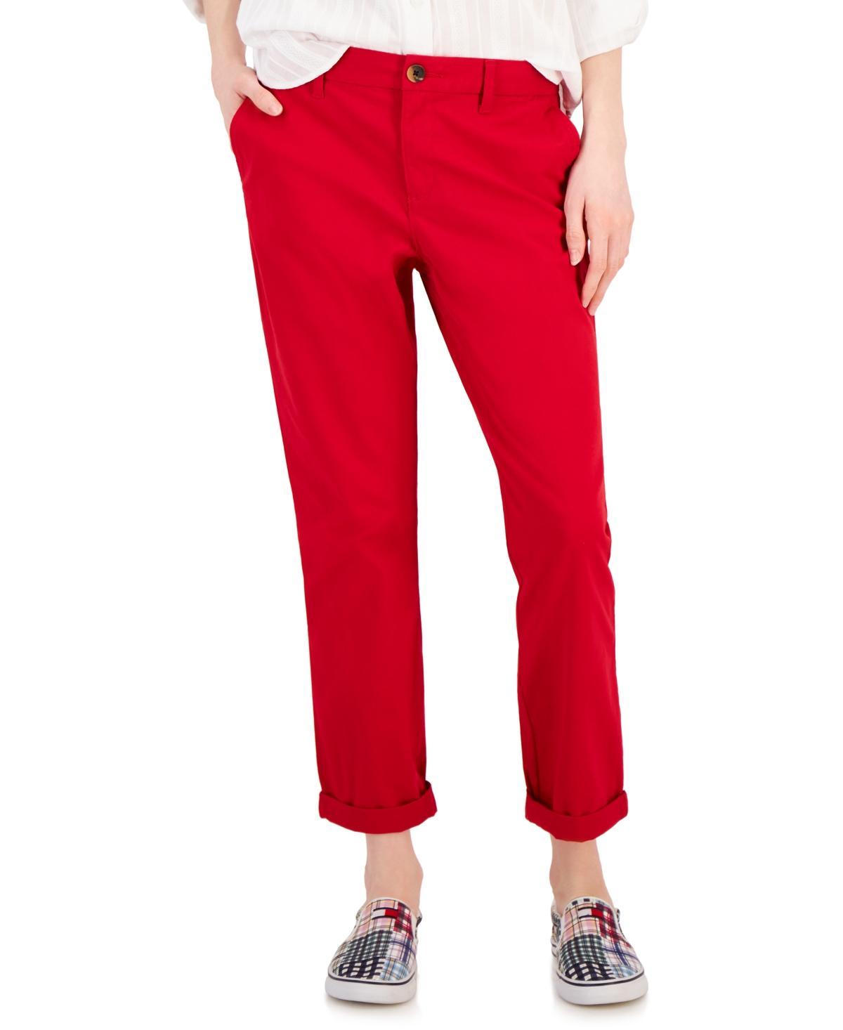 Tommy Hilfiger Womens Th Flex Hampton Cuffed Chino Straight-Leg Pants, Created for Macys Product Image