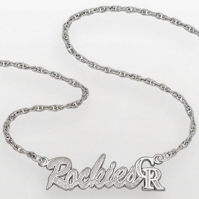 LogoArt Colorado Rockies Sterling Silver Script Necklace, Womens Product Image