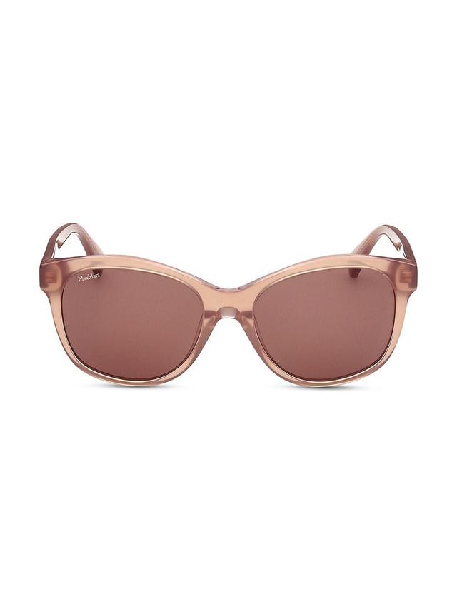 Womens 56MM Butterfly Sunglasses - Light Brown Product Image