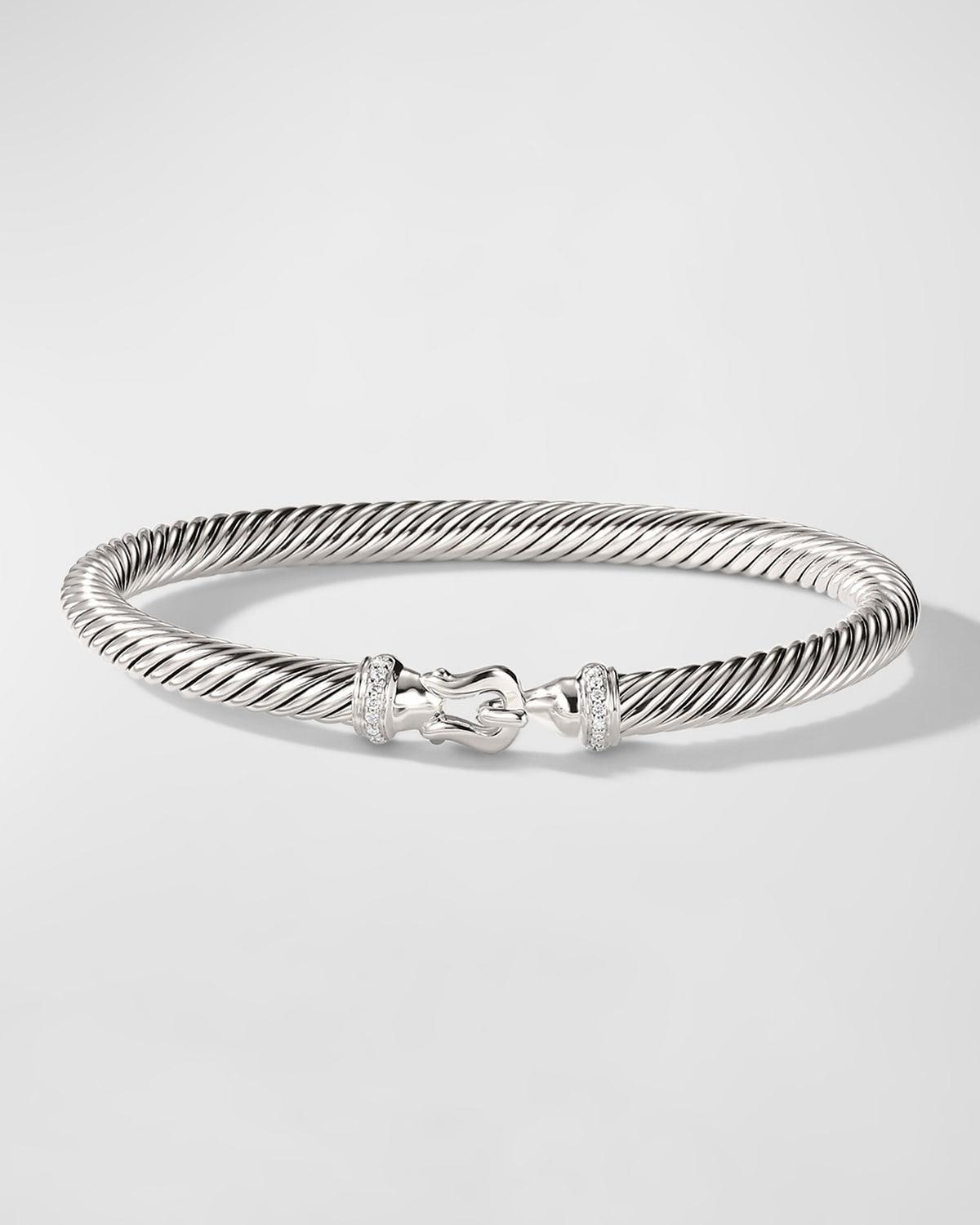 Womens Cable Buckle Bracelet with Diamonds 5MM Product Image