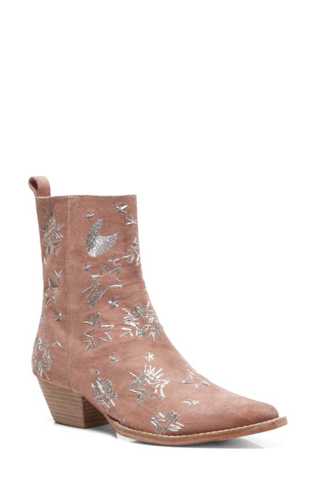 Bowers Embroidered Bootie In Perfect Pink Product Image