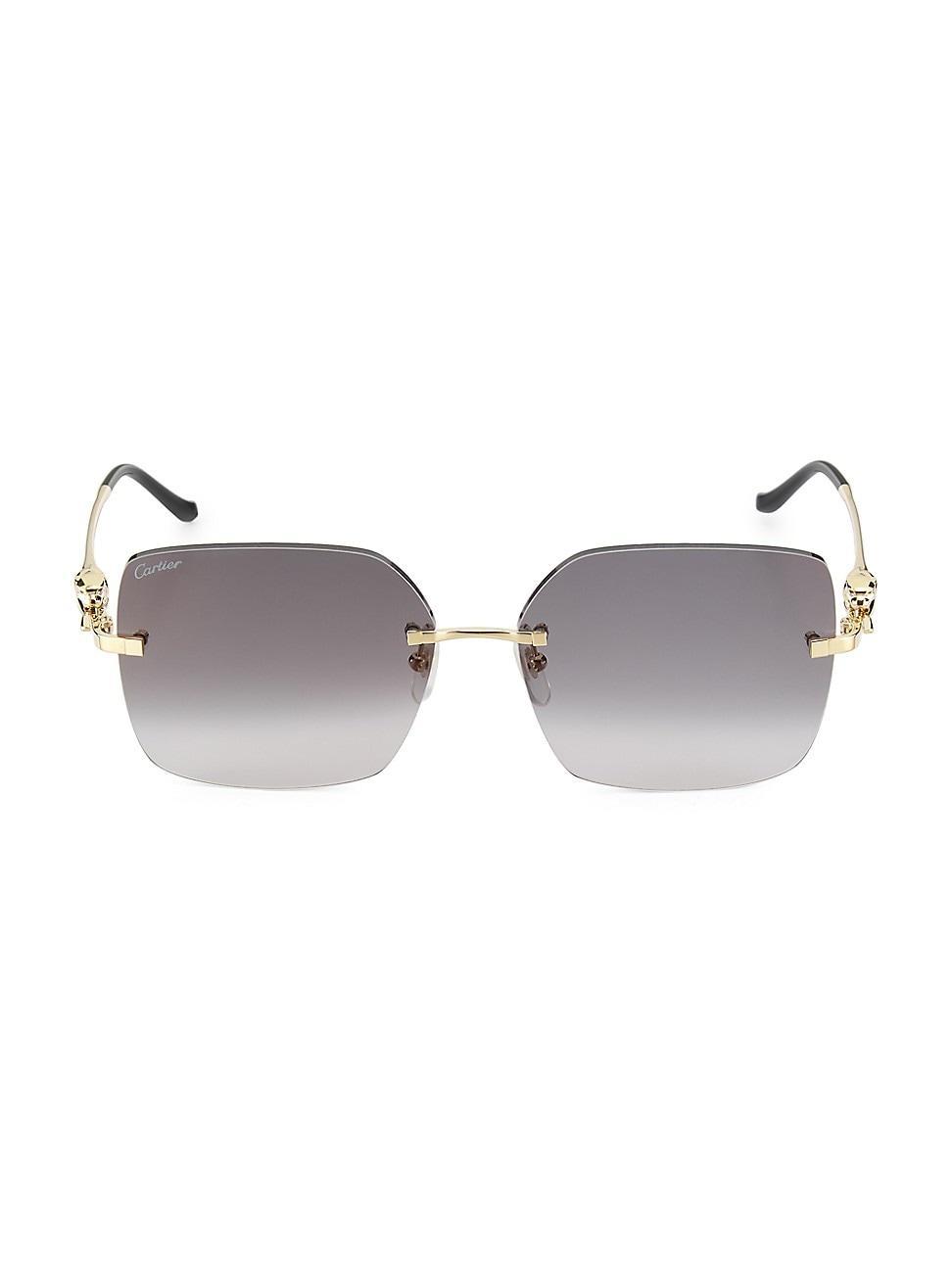 Womens Panthre Classic 24-Carat Gold 60MM Square Sunglasses Product Image