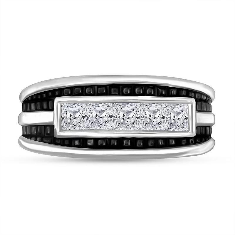 Mens 14k White Gold 1 Carat T.W. Diamond Wedding Band Product Image