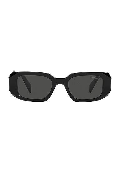 Prada Scultoreo Narrow Sunglasses in Black Product Image