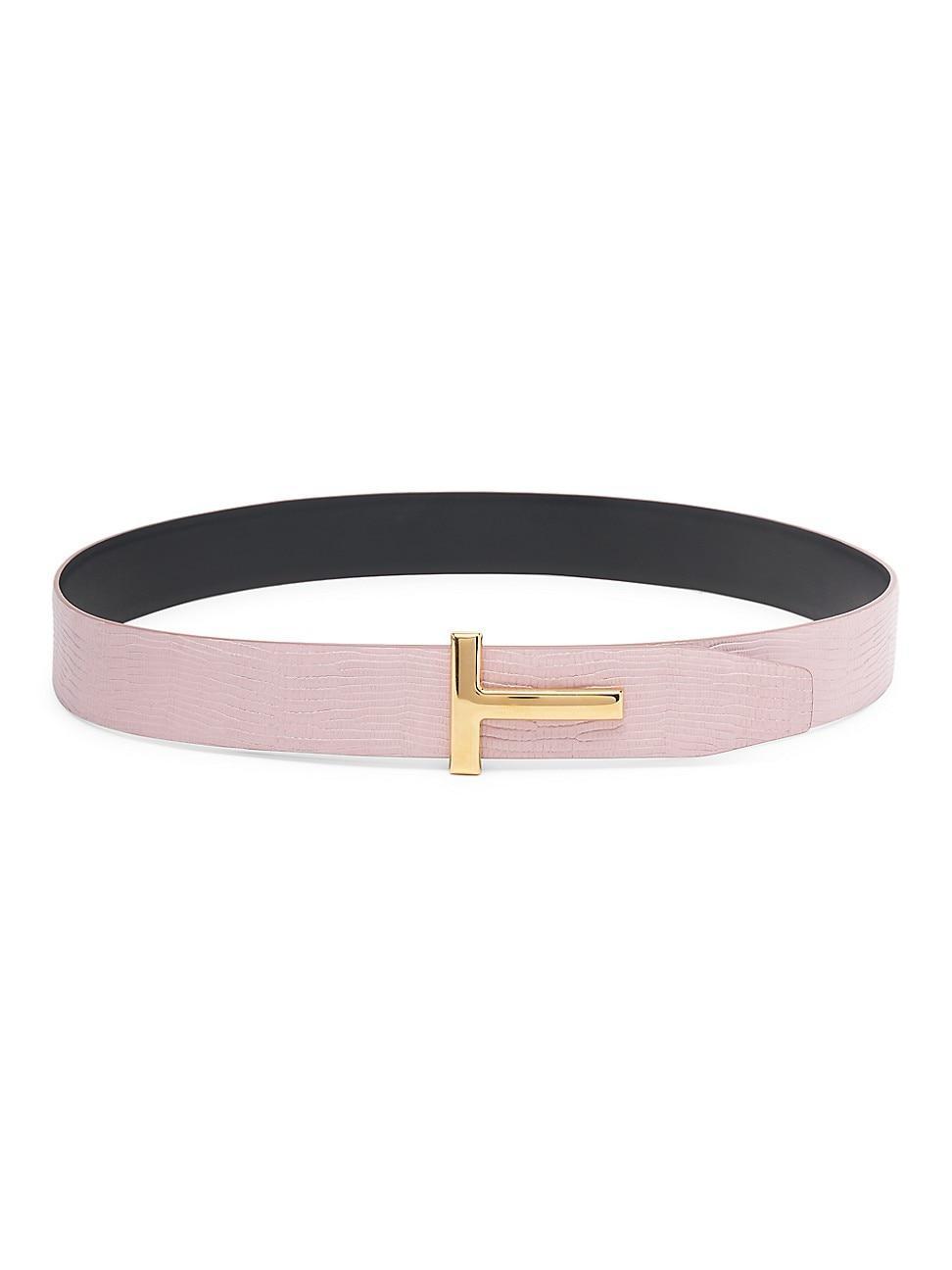 Womens T Logo Reversible Leather Belt Product Image